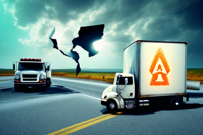 A damaged truck on the side of a road
