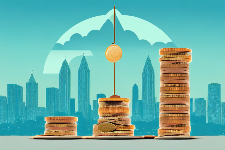 A balanced scale with a car on one side and a pile of coins on the other