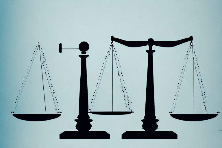 A balanced scale with a marriage ring on one side and a divorce paper on the other