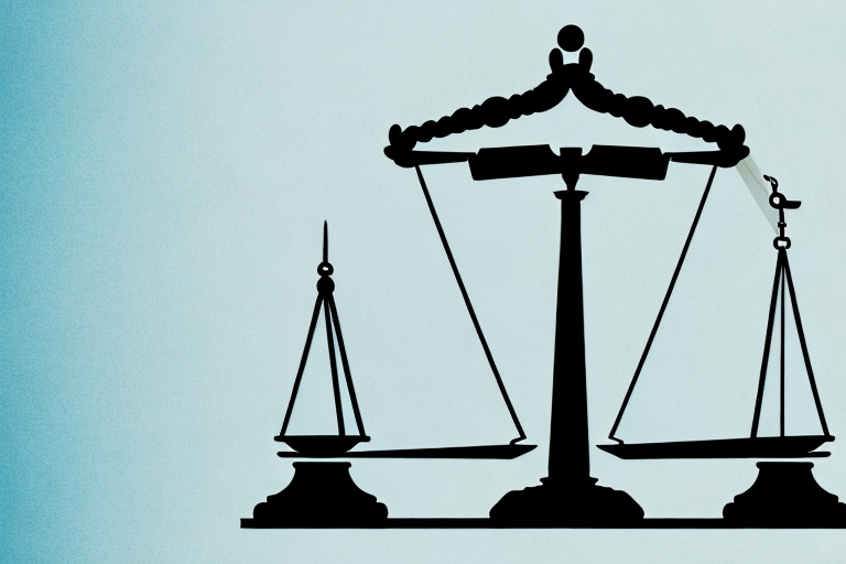 A balanced scale on top of a legal document