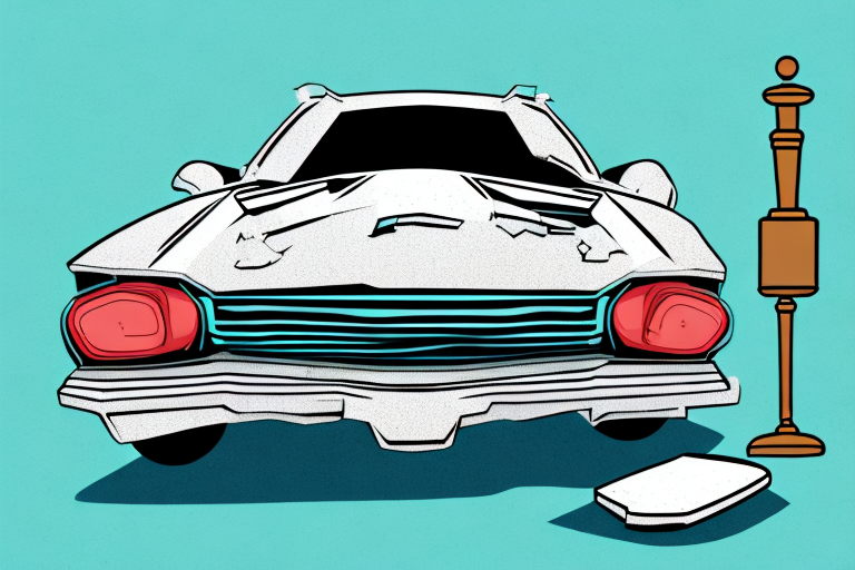A broken car and a gavel