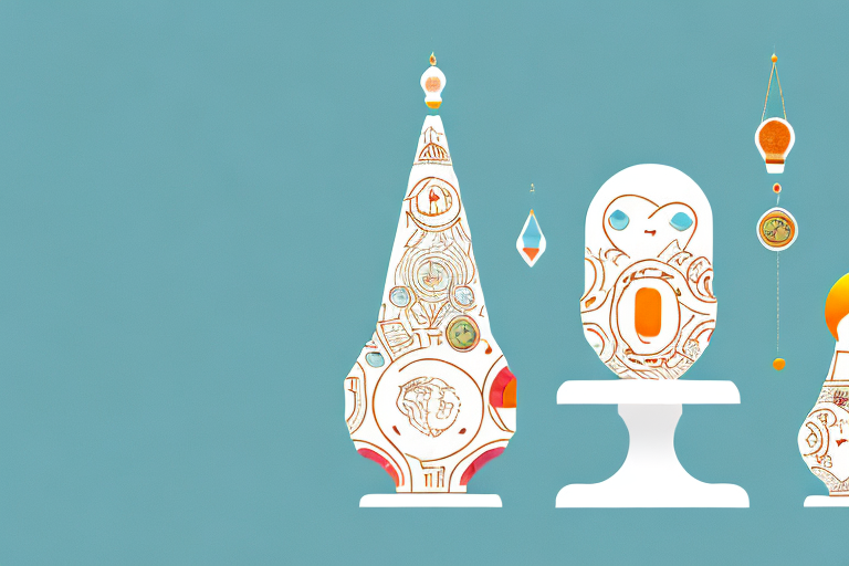 A balanced scale on a map with russian nesting dolls on one side and a broken wedding ring on the other