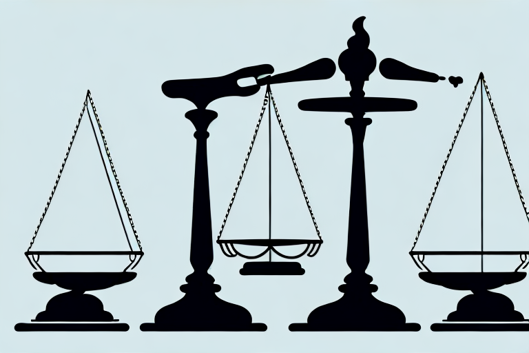 A balanced scale with a bankruptcy document on one side and a gavel on the other