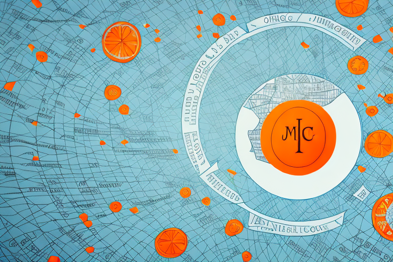A magnifying glass hovering over a stylized map of orange county