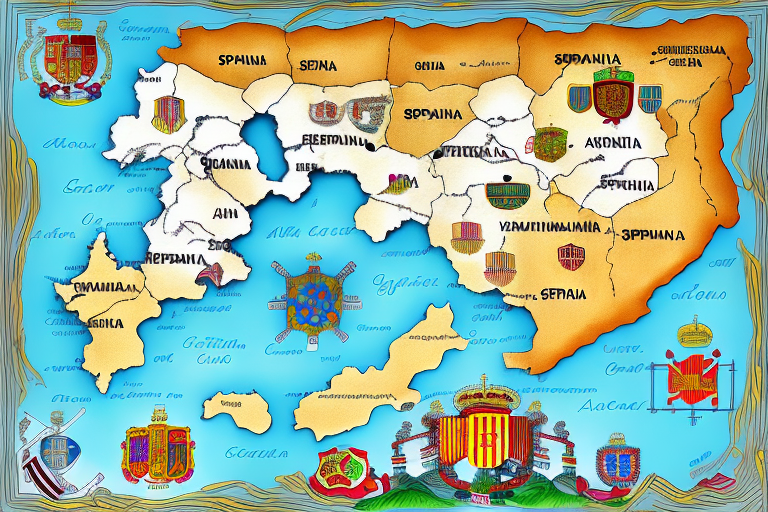 A map of spain highlighting various regions