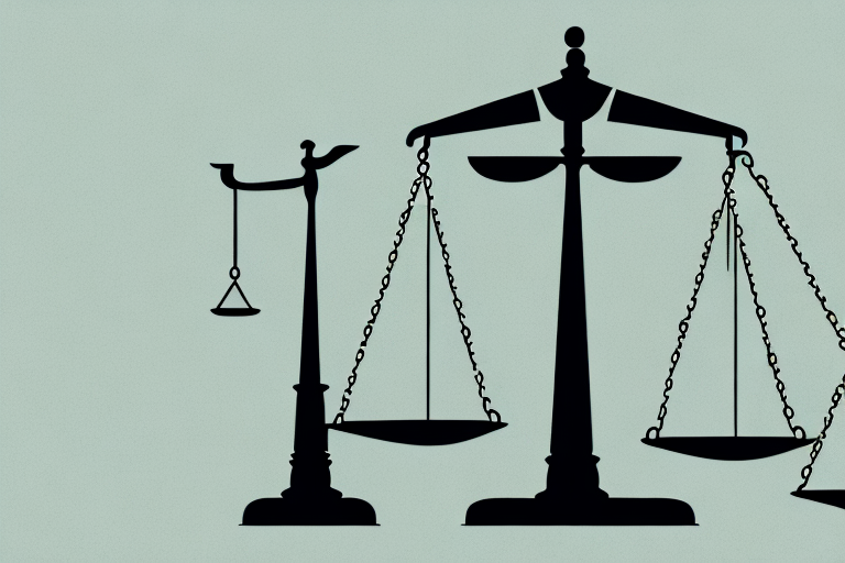 A symbolic scale of justice on a map