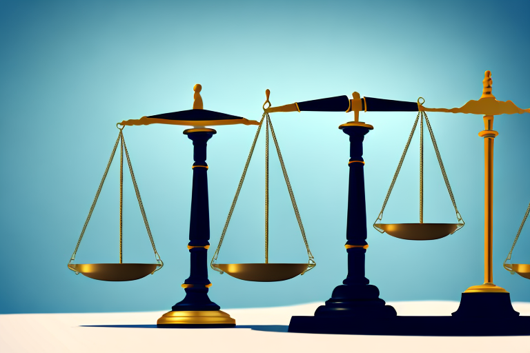 A symbolic balance scale with a car on one side and a gavel on the other