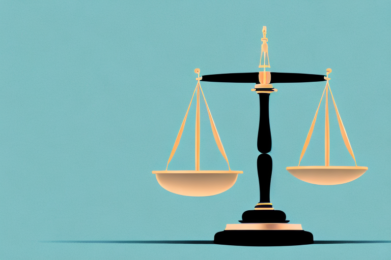 A symbolic balance scale where one side holds a car and the other side holds a gavel