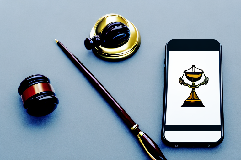 A car crash scene in cincinnati with important symbols like a judge's gavel