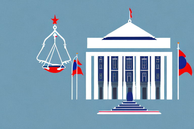 The iconic south carolina state house with a balanced scale symbolizing justice in the forefront