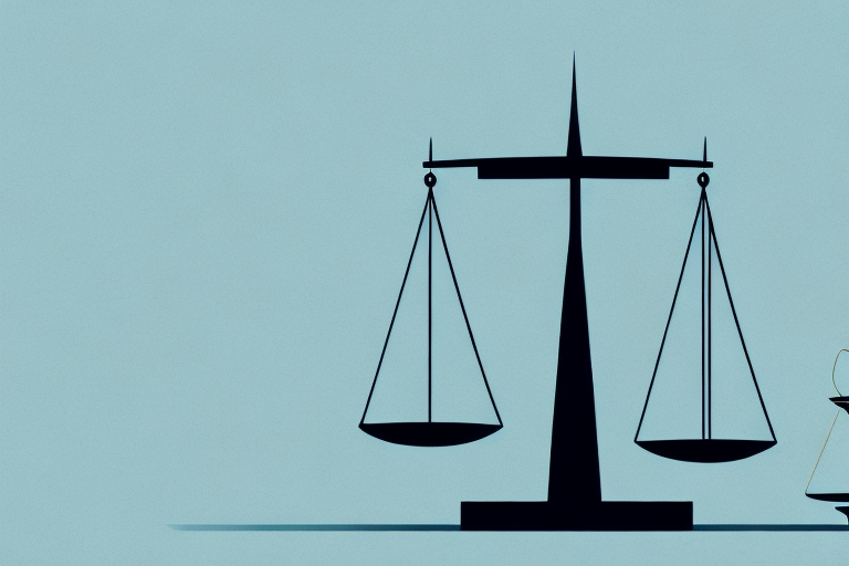 The san diego skyline with a balance scale symbolizing justice