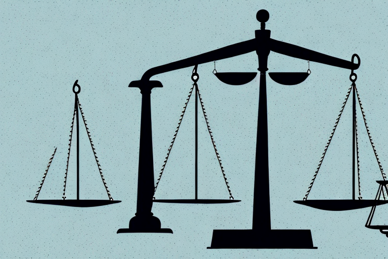 A balanced scale of justice on a road map of florida
