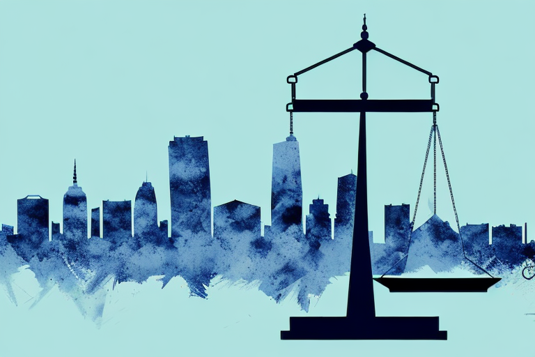 A symbolic justice scale on a desk
