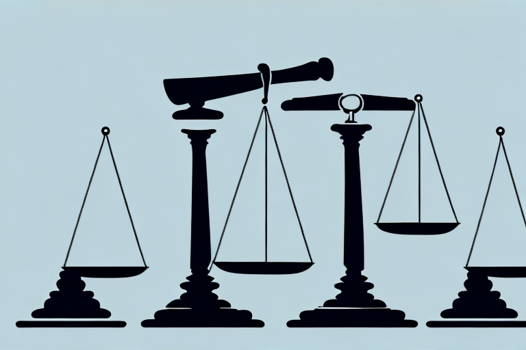 A balanced scale with a gavel on one side and a family home on the other