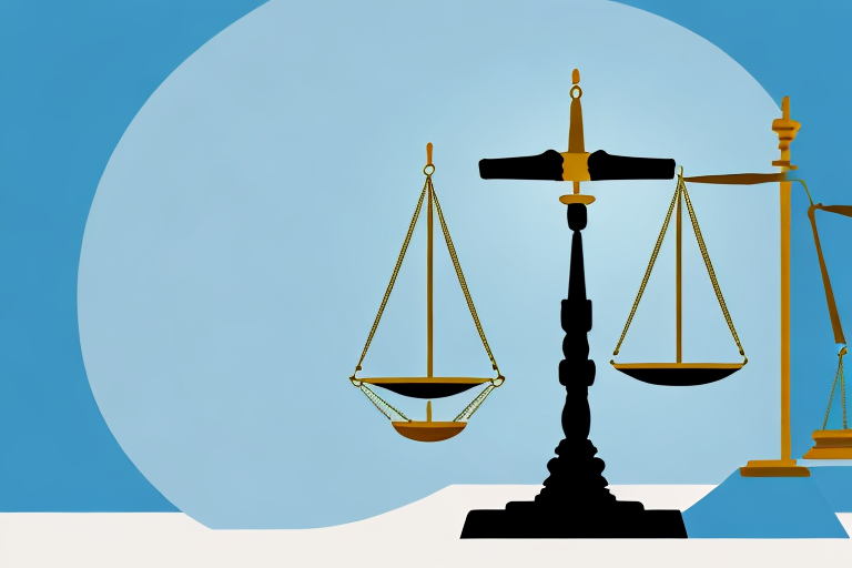 A symbolic balance scale with a car on one side and a gavel on the other