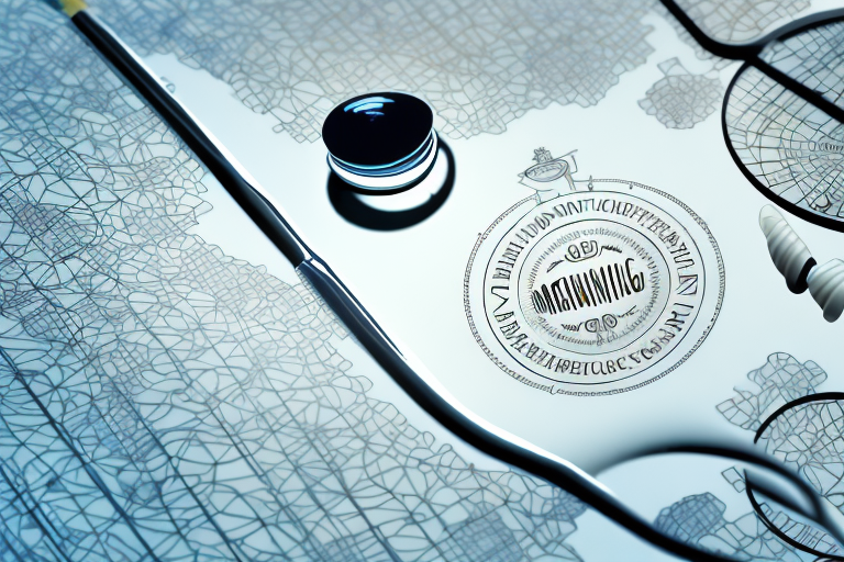 A magnifying glass hovering over a stylized map