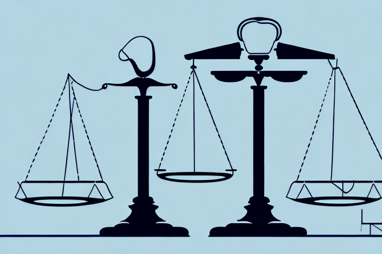 A balanced scale with legal documents on one side and a wheelchair symbol on the other