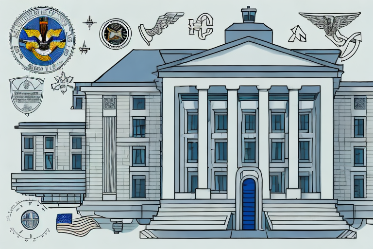 A courthouse with a disability-accessible entrance