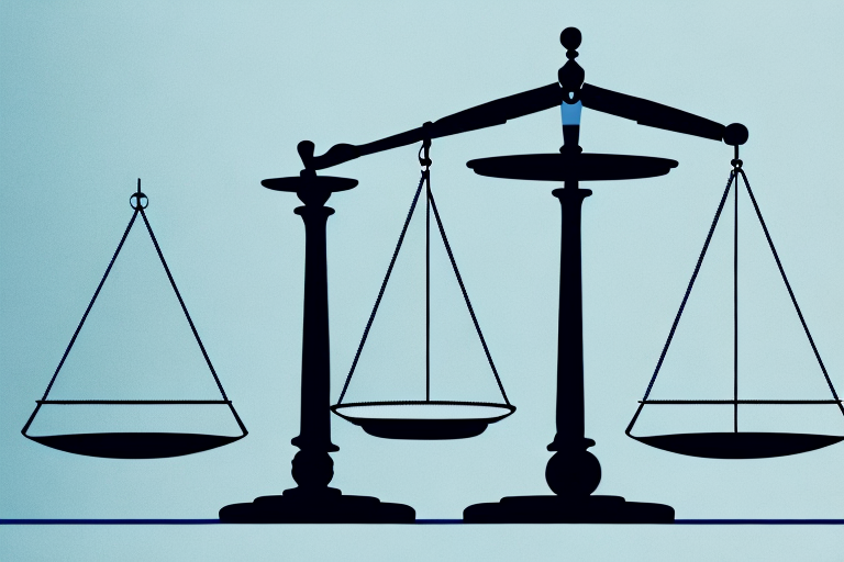 A balanced scale with a briefcase on one side and a worker's hard hat on the other