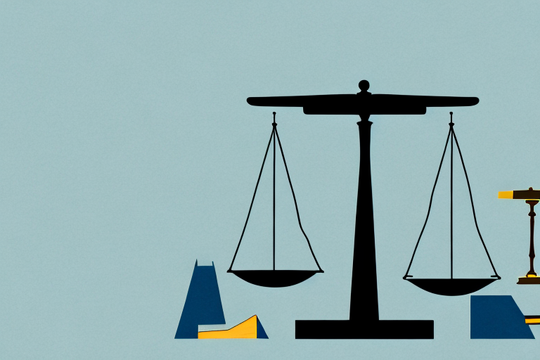 The pittsburgh skyline with a balance scale symbolizing justice in the foreground