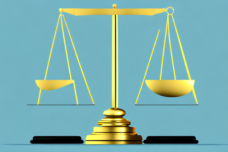 A balanced scale made of gold