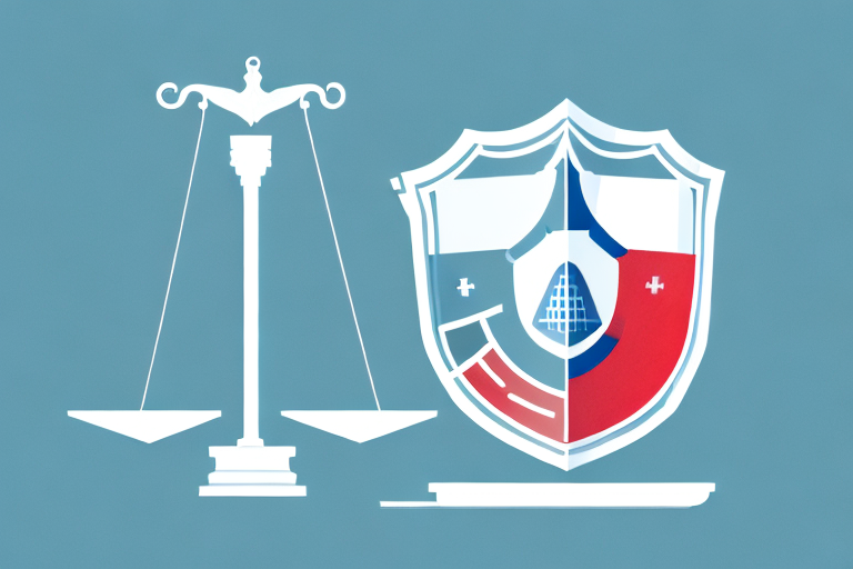 A balanced scale with a shield on one side