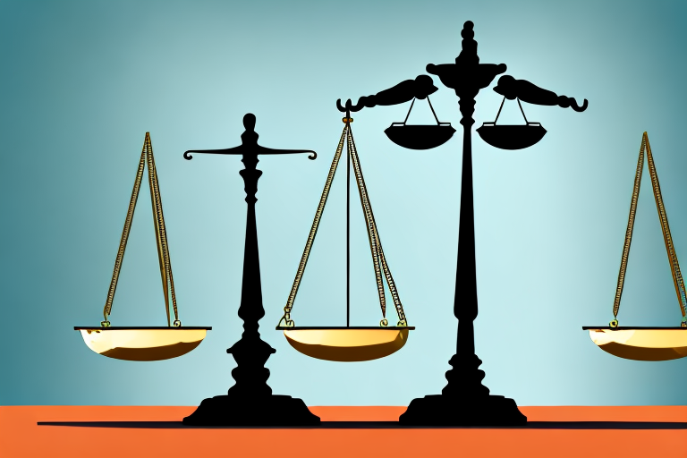 A balance scale where one side has a briefcase (symbolizing legal needs) and the other side has the state of florida
