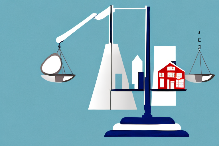 A balanced scale with a house and a will on each side