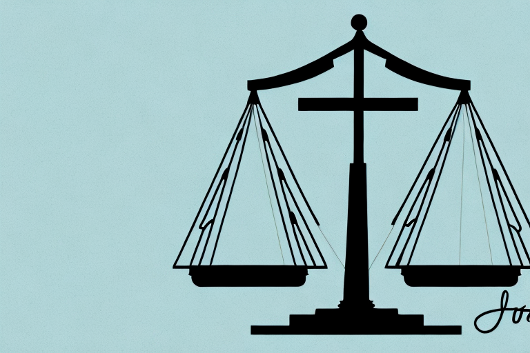 A symbolic balance scale with a family silhouette on one side and a courthouse on the other