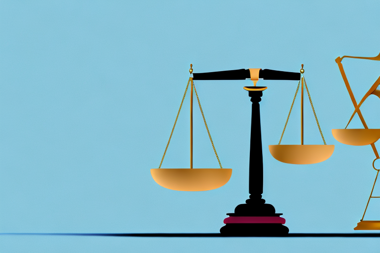 A balanced scale with a gavel on one side and a car on the other