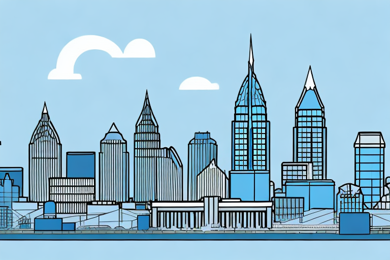 The nashville skyline with a balance scale integrated into the architecture