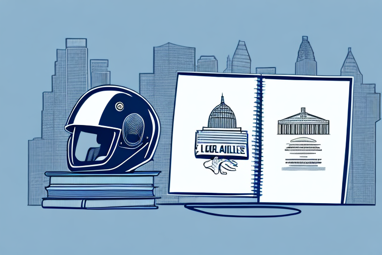 A motorcycle helmet resting on top of legal documents