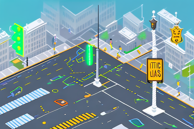 A city street with a crosswalk