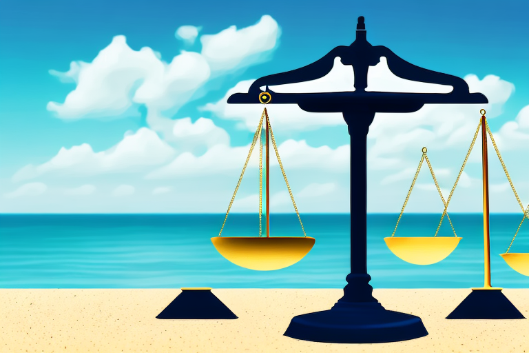 A balanced scale on a desk