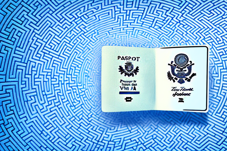 A maze in the shape of a passport