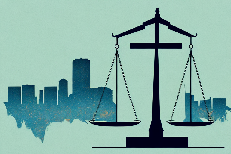 The scales of justice balanced on a book