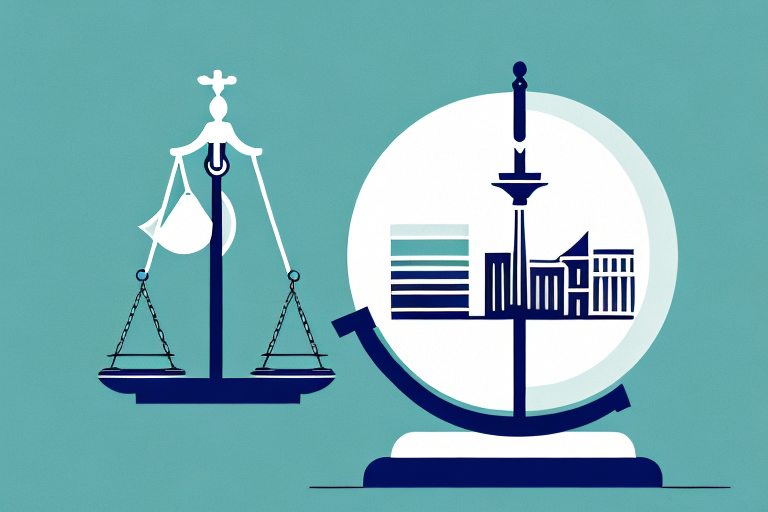 A symbolic scale of justice with the cityscape of boise in the background