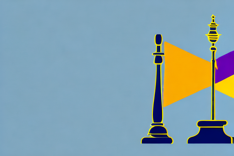 A romanian flag intertwined with a gavel and a scale of justice