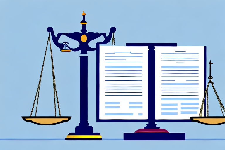 A balanced scale with legal documents on one side and iconic san diego landmarks on the other
