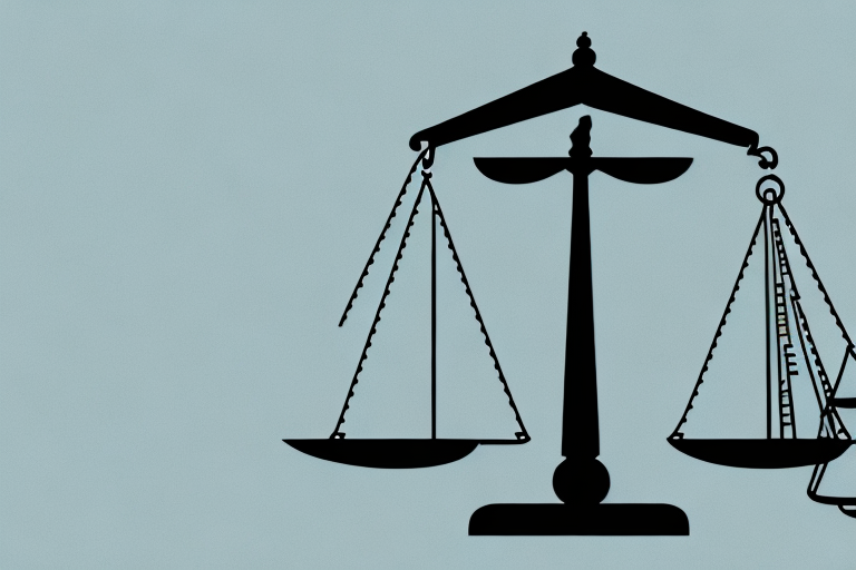 A scale of justice being balanced by a house and a legal document