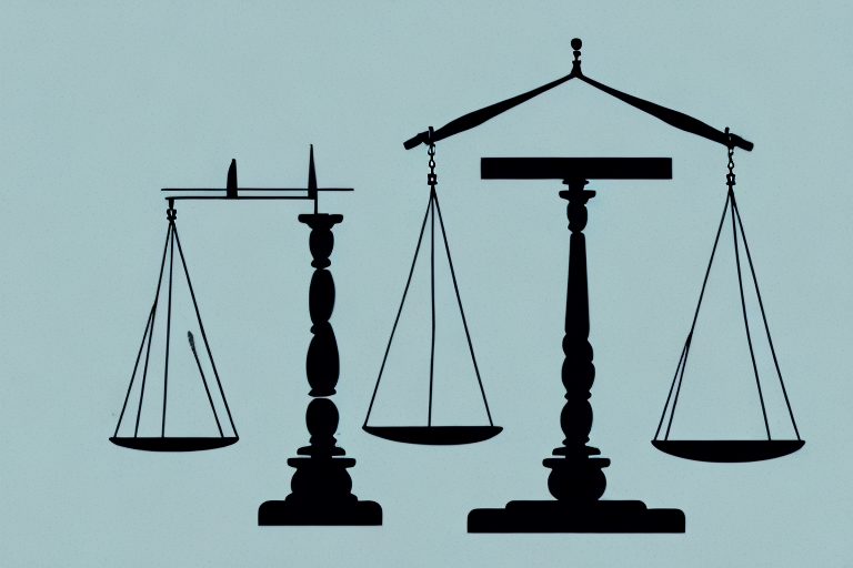 A balance scale where one side holds a miniature construction site with cranes and buildings