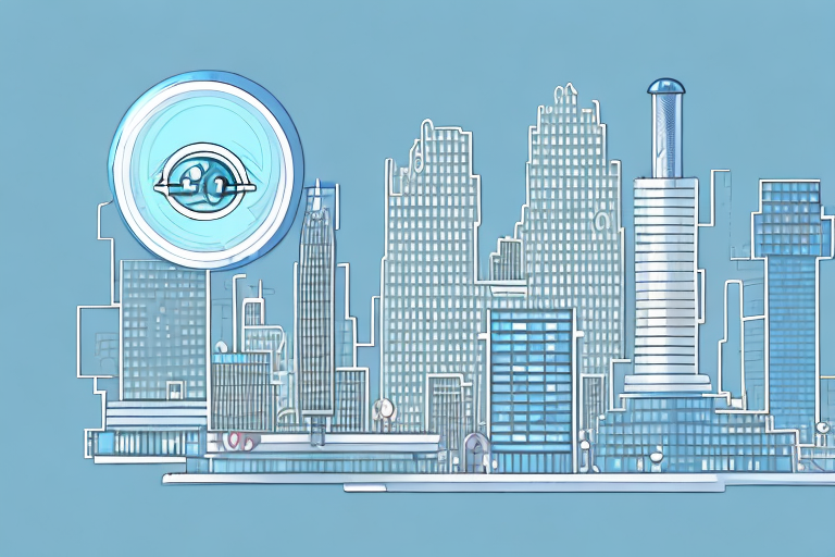 A cityscape with various types of buildings