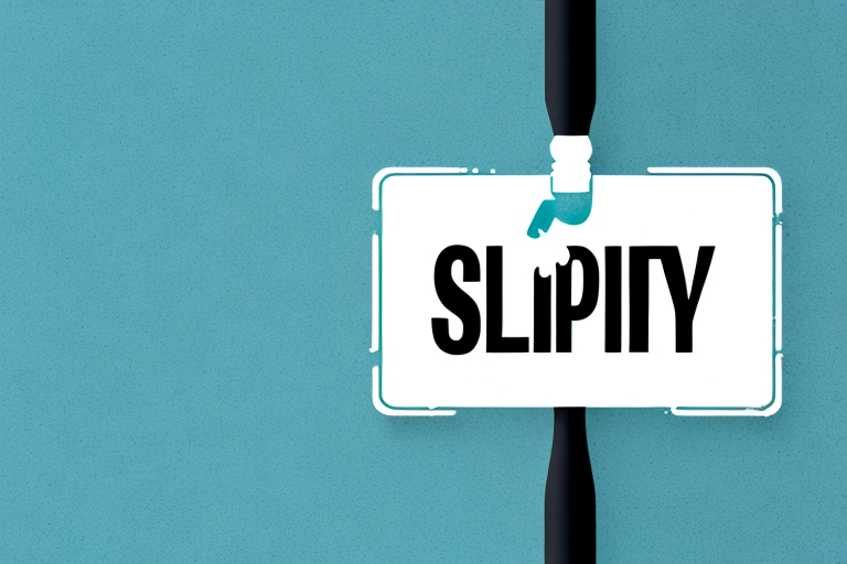 A slippery floor sign next to a gavel