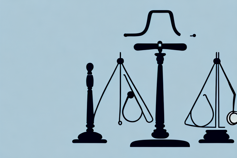 A balanced scale with a stethoscope on one side and a gavel on the other