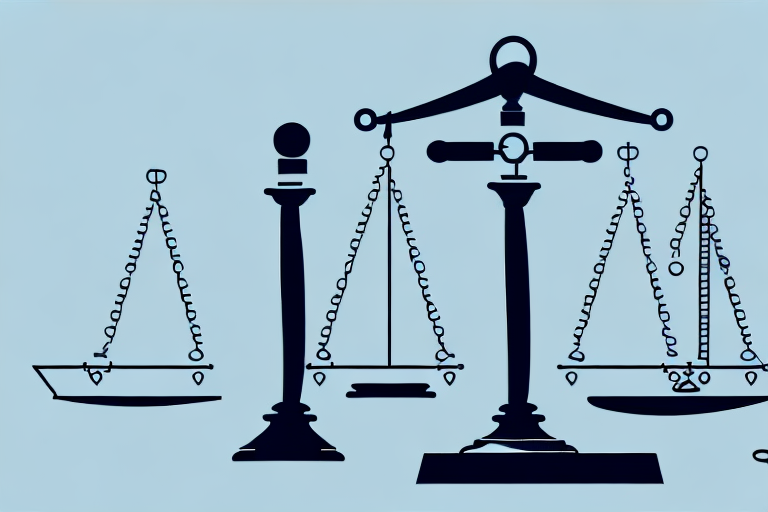 A balance scale with a gavel on one side and a medical symbol (like a caduceus) on the other