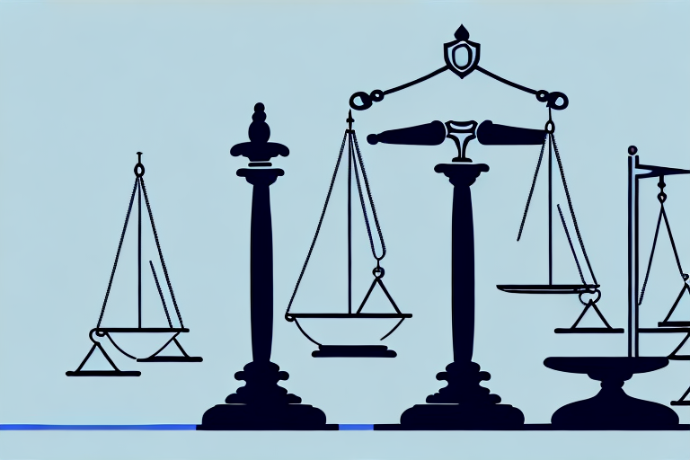 A balanced scale protected by a shield