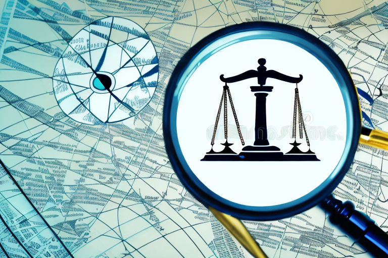 A scale of justice on top of a local map