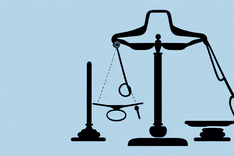 A balance scale with a stethoscope on one side and a gavel on the other