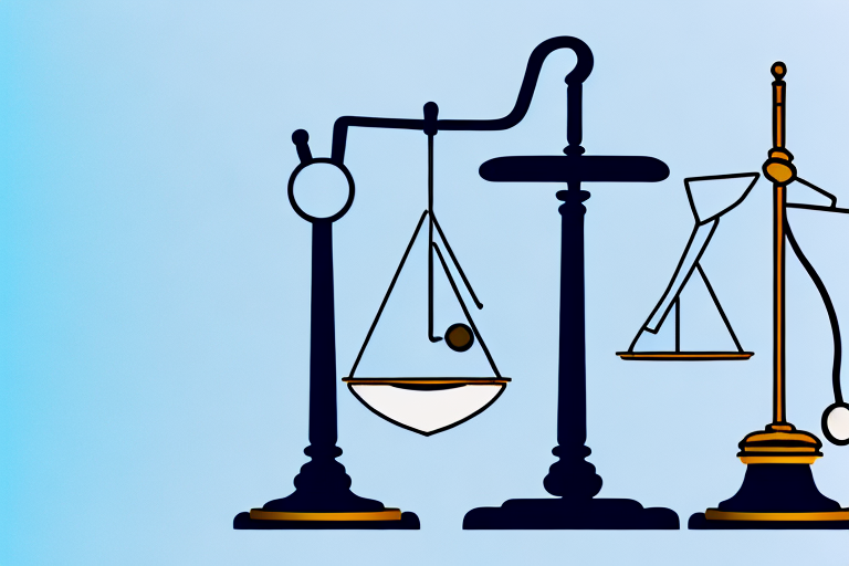 A balanced scale with a stethoscope on one side and a gavel on the other