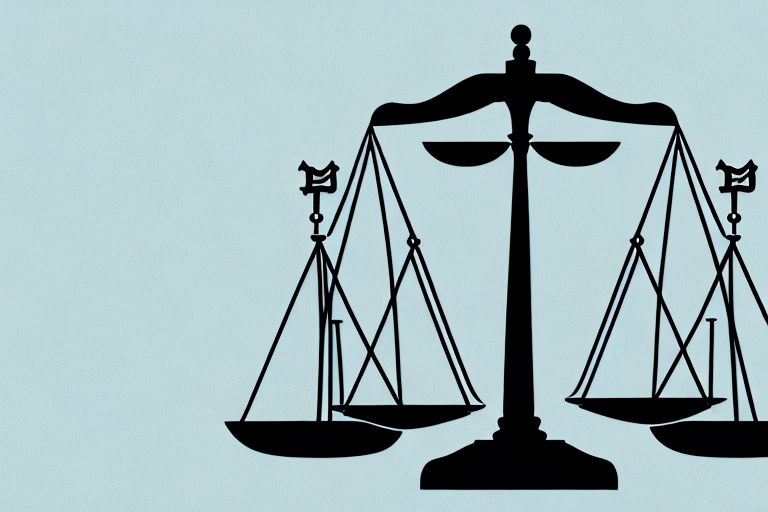 A balanced justice scale with a medical symbol on one side and a silhouette of connecticut state on the other